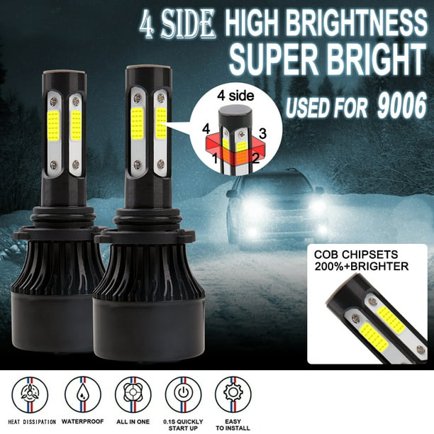 2x 1156 H3 H4 H7 H11 9005 9006 LED Headlight Bulbs Fog Kit 10000LM 6000K White
